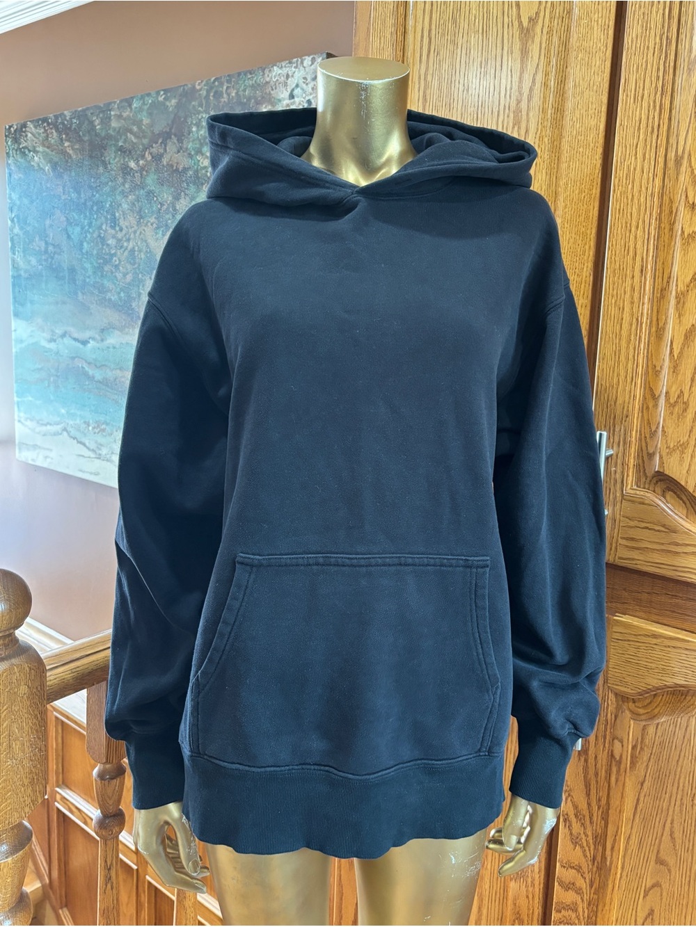 TNA Black Crewneck Hooded Sweatshirt